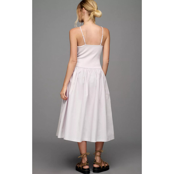 NWT Anthropologie Maeve Poplin Twofer Midi Dress - Medium - Picture 3 of 4